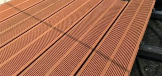 Wood grain wpc decking composite patio deck