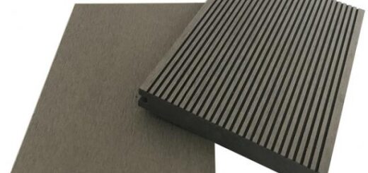 Wood plastic composite solid decking material