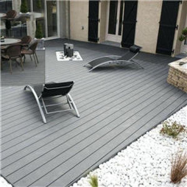 Deep grey 146*25 wooden grain wpc embossing decking