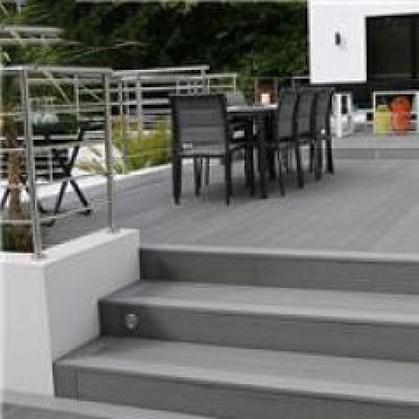 Light grey hollow wpc composite decking